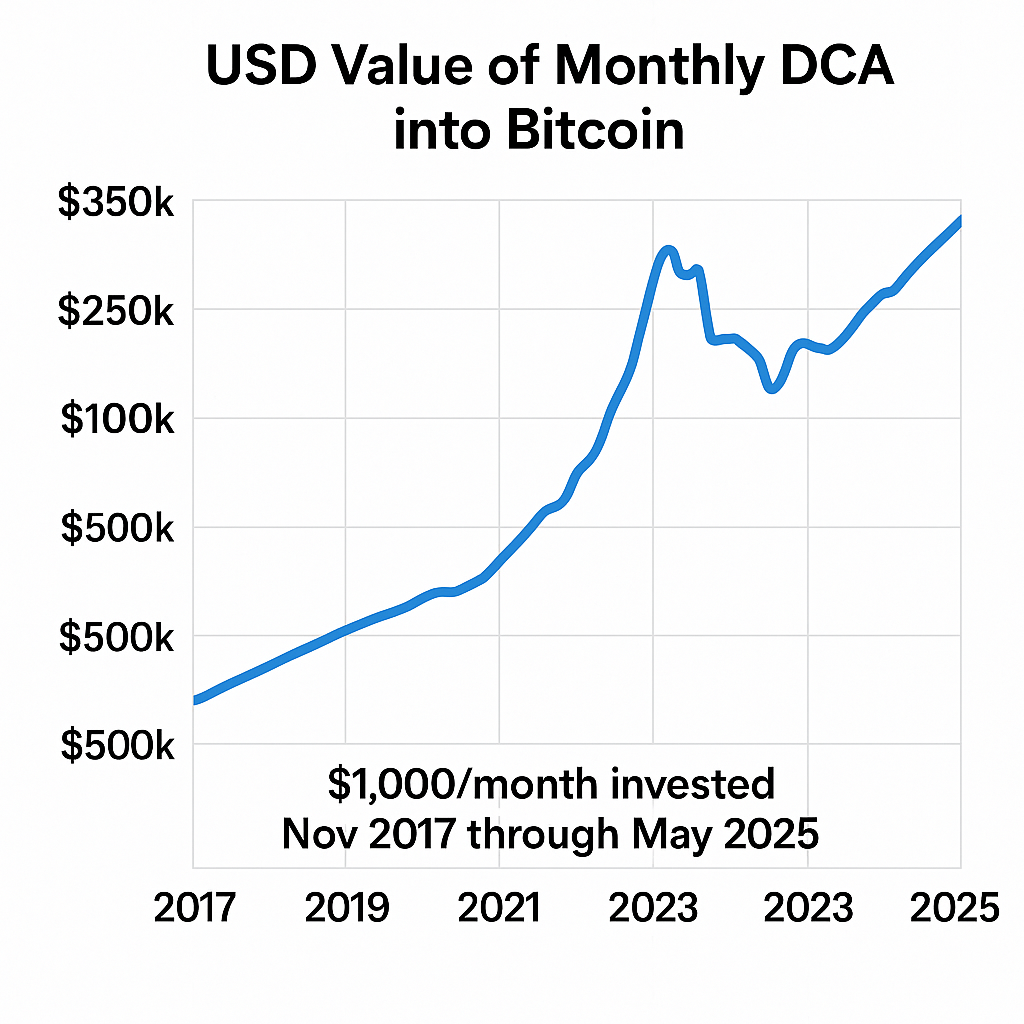 USD Value of Monthly DCA into Bitcoin
