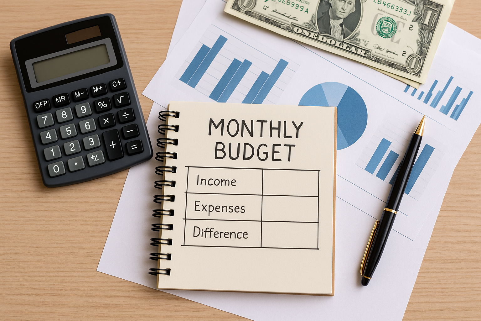 Budget planning visual chart for beginners