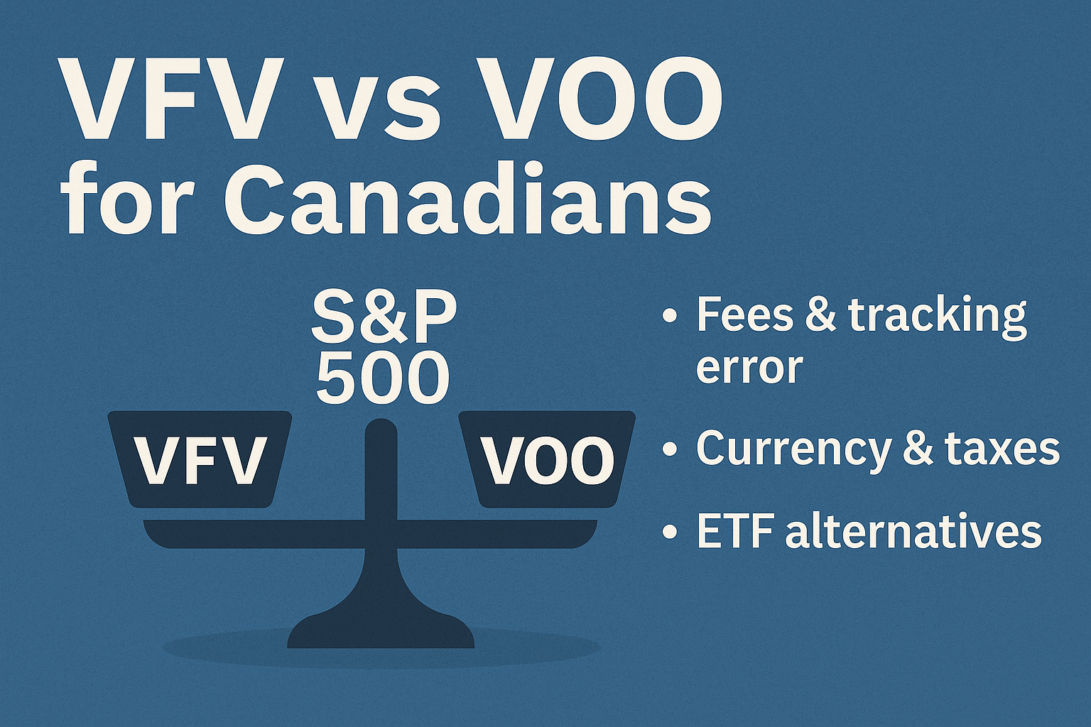 VFV vs VOO comparison for Canadians in 2025 showing fees, tracking error, and tax treatment