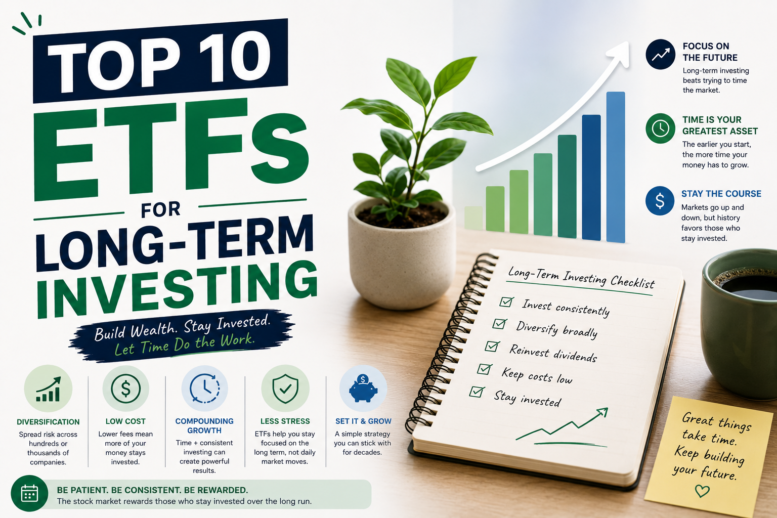 Top 10 ETFs for long-term investing ROI data