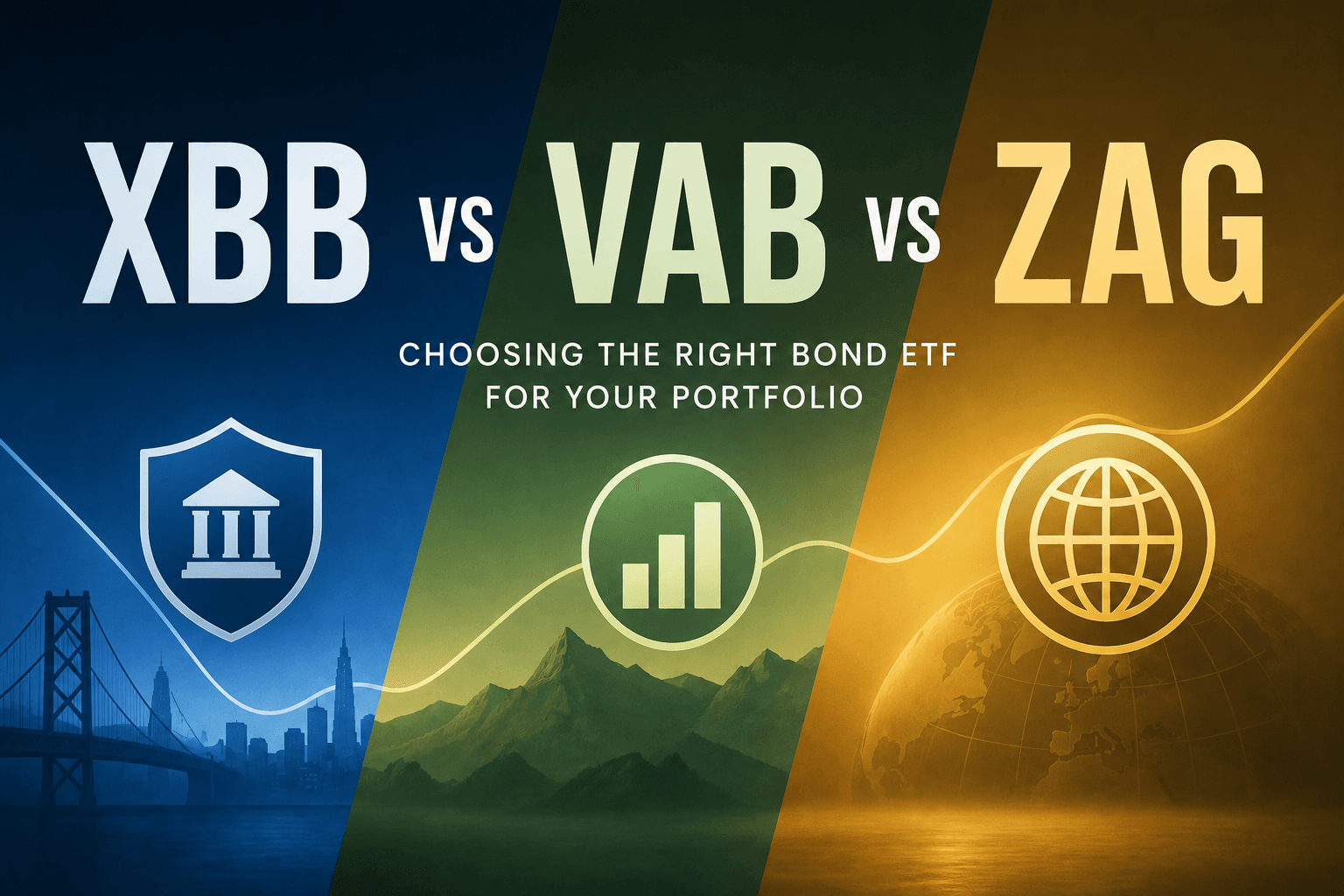 XBB vs VAB vs ZAG Canadian bond ETF total return comparison
